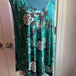 Daniel Rainn Floral Sleeveless Open Back Top