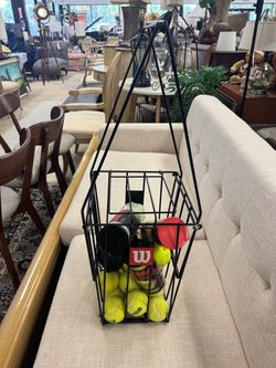Metal Tennis Ball Basket with Balls