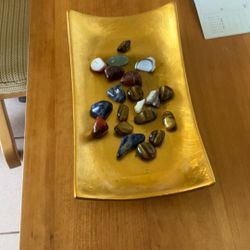 Gold Tray With Gemstones