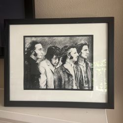 Beautiful Black Framed Beatles Drawing