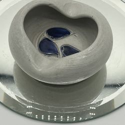 VTG Williamsburg VA Art Pottery Blue Leaf Glazed Ash Tray Trinket Dish. Signed   This vintage Williamsburg Pottery ashtray is a unique piece of art po