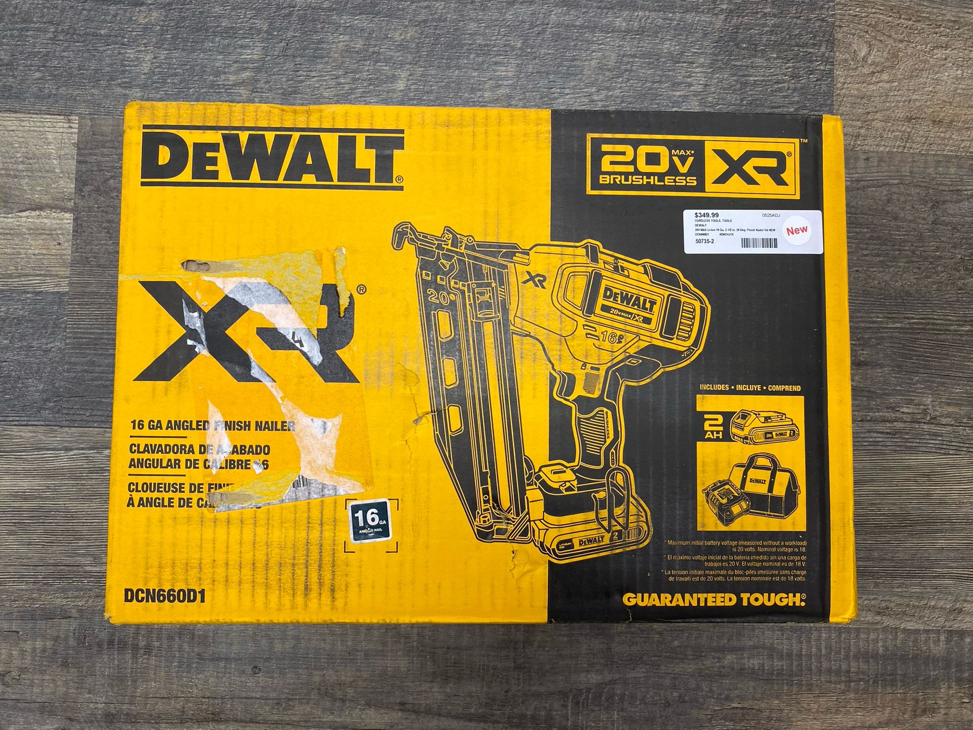 DEWALT DCN660D1 20V MAX Li-Ion 16 Gauge 2-1/2" 20 Degree Finish Nailer Kit NEW