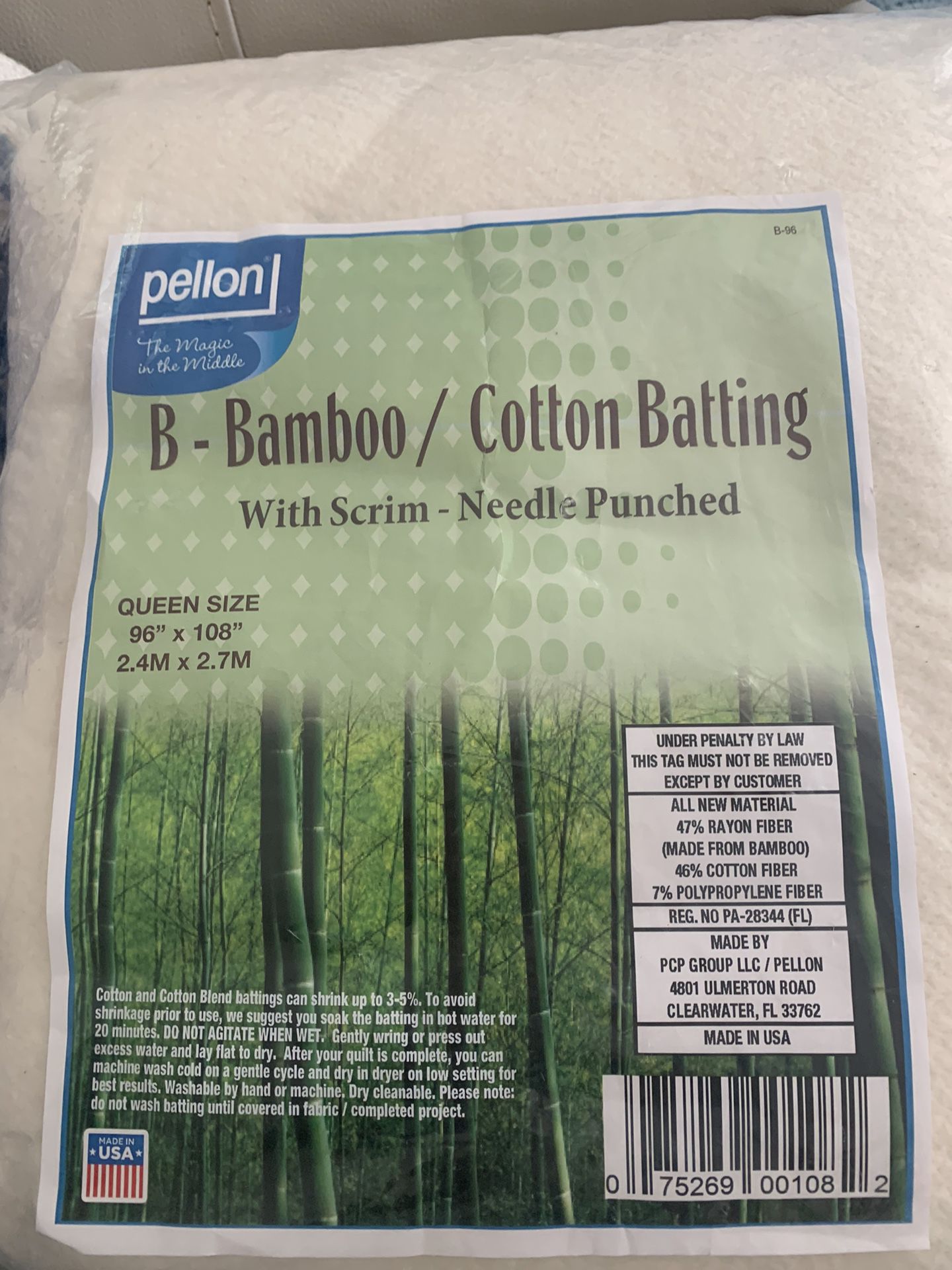 Bamboo/cotton Batting Queen Size