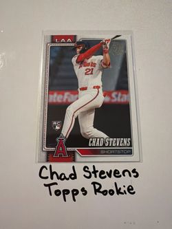 Chad Stevens Los Angeles Angels Shortstop Topps Rookie Card.