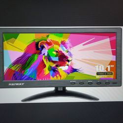 10.1 Inch Security Monitor, 1366x768 Resolution w/ Remote Control Built-in Speakers Gaming Monitor