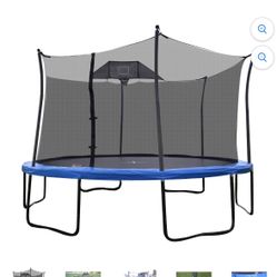 14” Propel Trampoline W/ Basketball Hoop