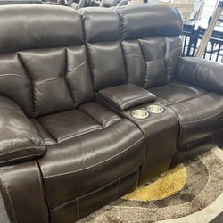 NEW OFFER!✨Brown Manual Loveseat Recliner✨Easy Pay Options✨Delivery Express✨