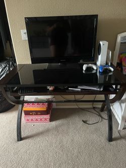 Wood/glass desk (only the desk)