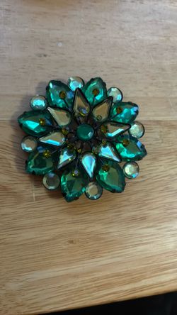 Vintage Rhinestone Flower Brooch