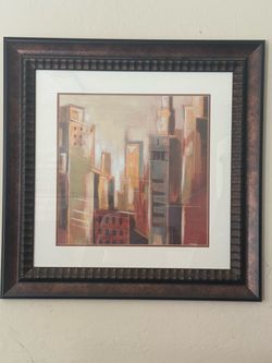 Abstract City Skyline Framed Wall Art