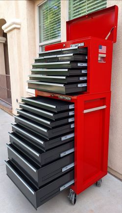 Large Sears Craftsman 18 Drawers HD  Rollaway Tool BoxI