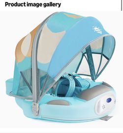 Mambobaby Float with Canopy UPF 50+ Sun Protection Pearl