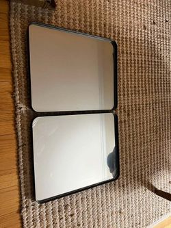 Set of 2 - 20X16 Inch Black Bathroom Mirror Metal Framed Matte Black