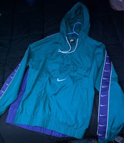 Nike windbreaker (teal/purple) size small
