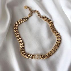 CD Gold Link Necklace 