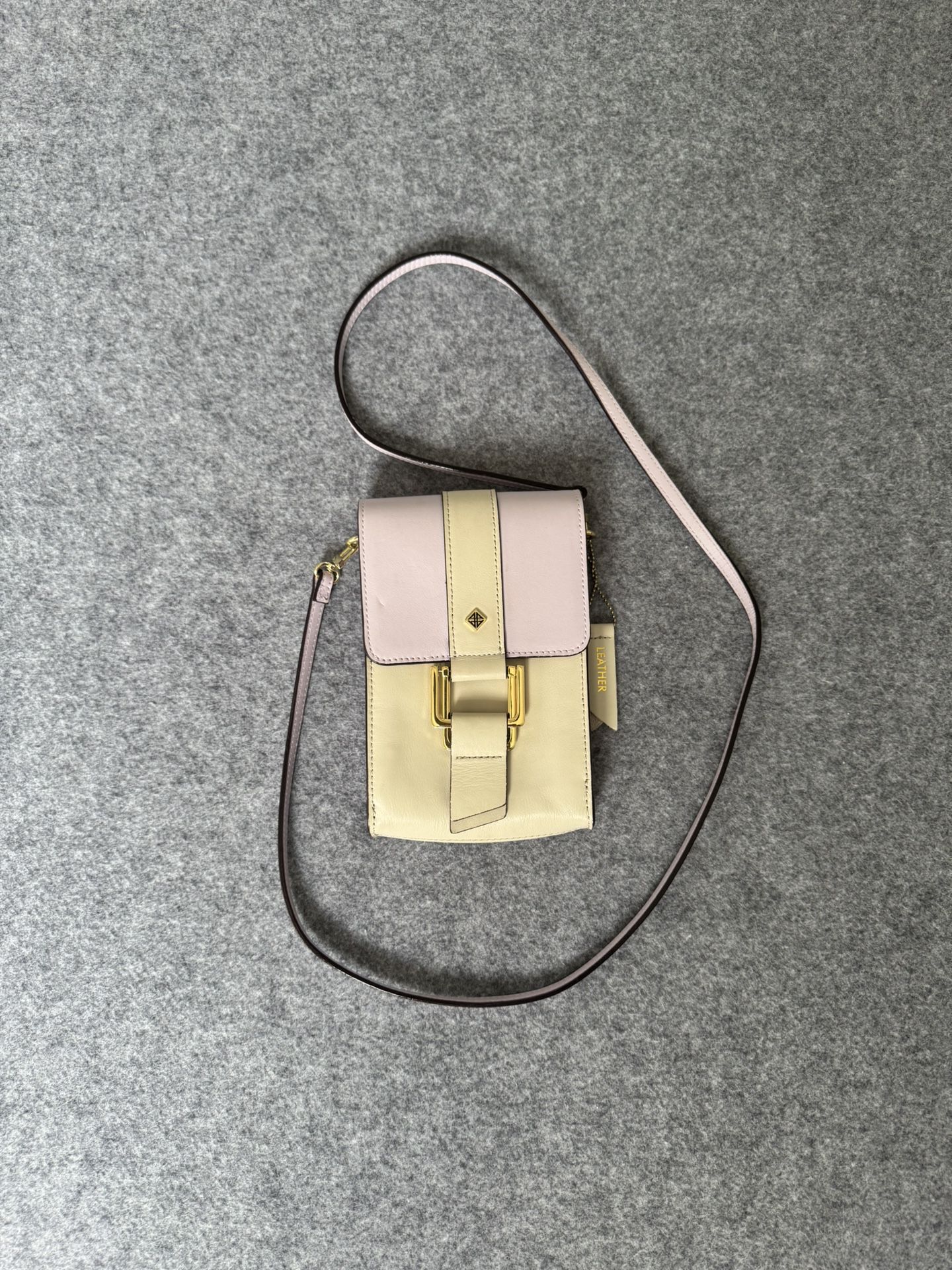 Antonio Melani Pastel Pink Leather Crossbody Bag