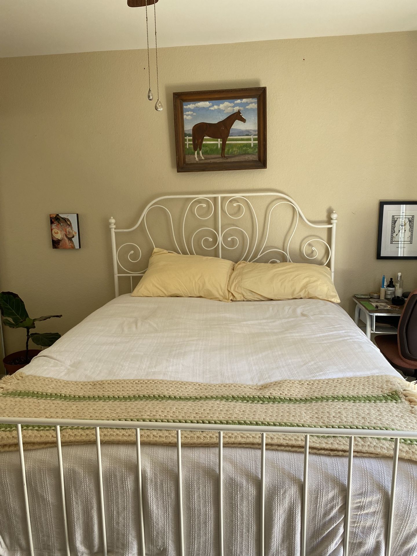 IKEA LEIRVIK White Metal Queen Bed Frame