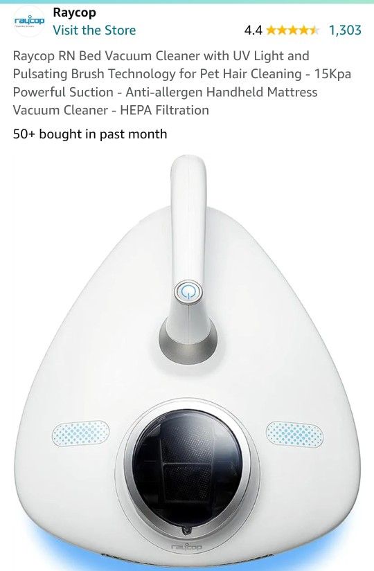 Raycop RN Bed Vacuum Cleaner with UV Light