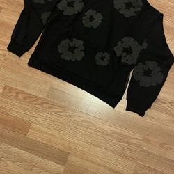 Monochrome Black denim tear hoodie