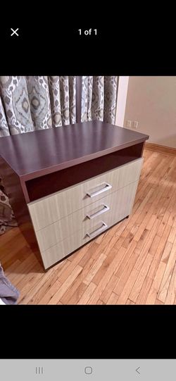 Dark Brown  Drawers with attached desk and night stand