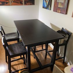 IKEA Nordviken Tall Bar Table With 4 Bar Stools