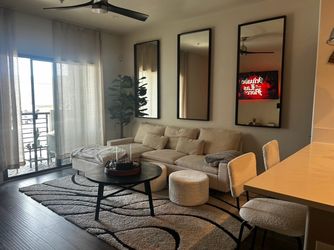 Modern Comfy Light Beige Sectional Sofa Couch