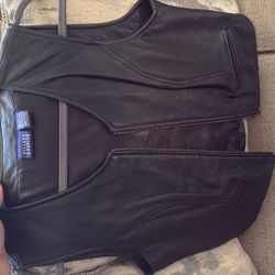Hillard And Hanson leather Biking Vest