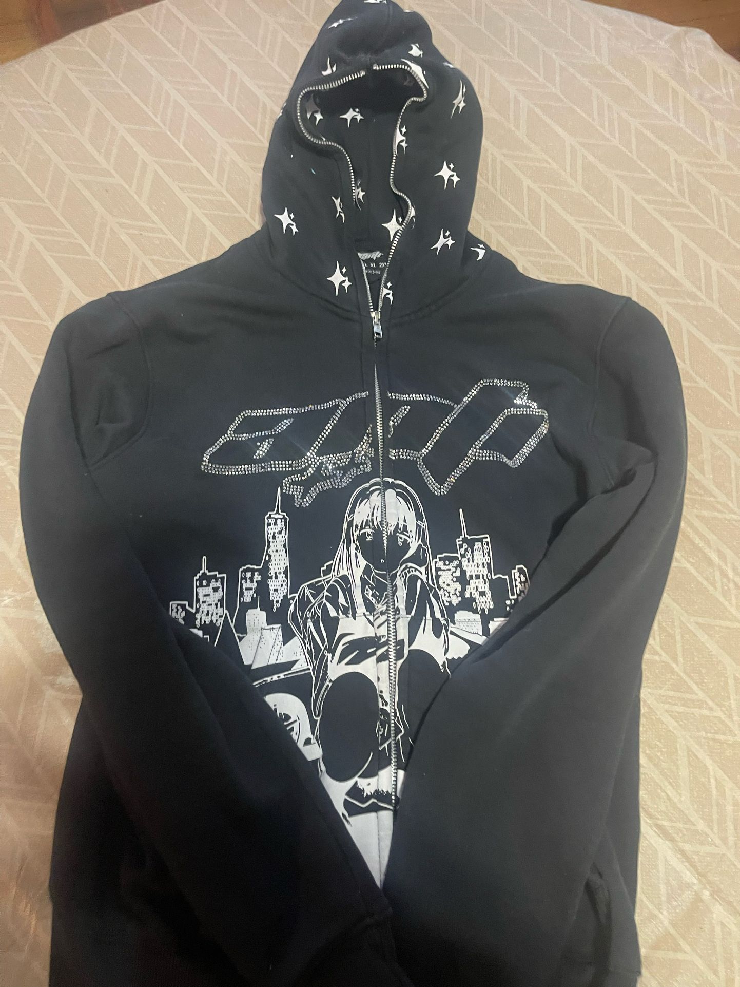 Anti Black & white Evisu zip up hoodie #streetwear