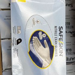 10 SAFESKIN Nitrile Exam Gloves Disposable Powder-Free Gloves Multipurpose Large
