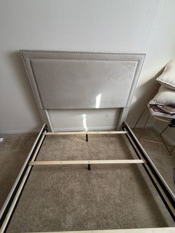 Queen felt headboard 63’ and bed frame