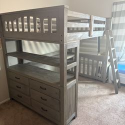 Hillsdale Furniture Highlands Full Loft Bed with Desk – Sturdy & Space-Saving