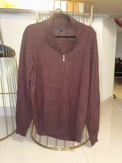 Enzo Matovani Men's Burgundy Quarter-Zip Sweater size L