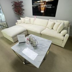 Pluma Ivory Fabric Modular Sectional