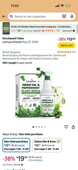 Neem Oil Spray for Plants with Peppermint Oil- Gentle Leaf Maintenance for Indoor and Outdoor Greenery, 16oz