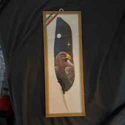 Eagle Art Painted On Feather 