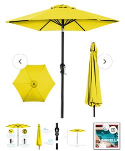 (Various Colors) 10ft Outdoor  Patio Umbrella Decoration w/ Tilt, Crank Lift - 10ft