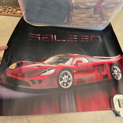 Vintage Saleen Red Sports Car Poster 