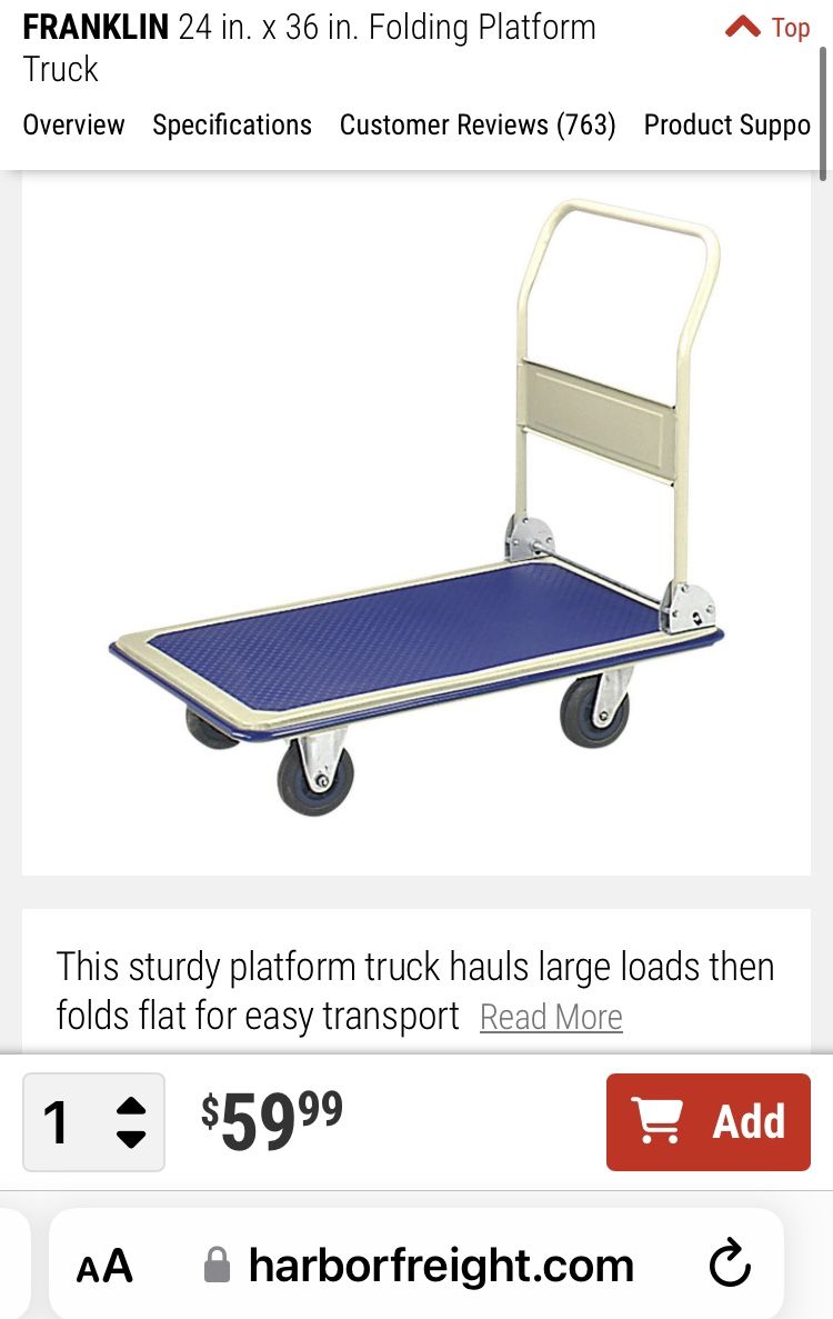 24 in. x 36 in. Folding Platform Truck