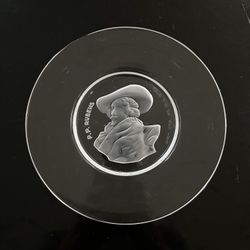 Val St Lambert Old Masters Collection Crystal Plate B.B Rubens Signed 