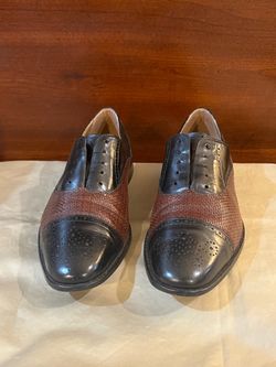 Sz 11 B BrassBoot Leather Oxford Wingtip Shoes