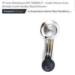 Dorman GM-1068MA-P - Inside Interior Inner Window Crank Handle, Black/Chrome -