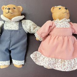Ceramic Porcelain Teddy Bear Figurines with Clothes