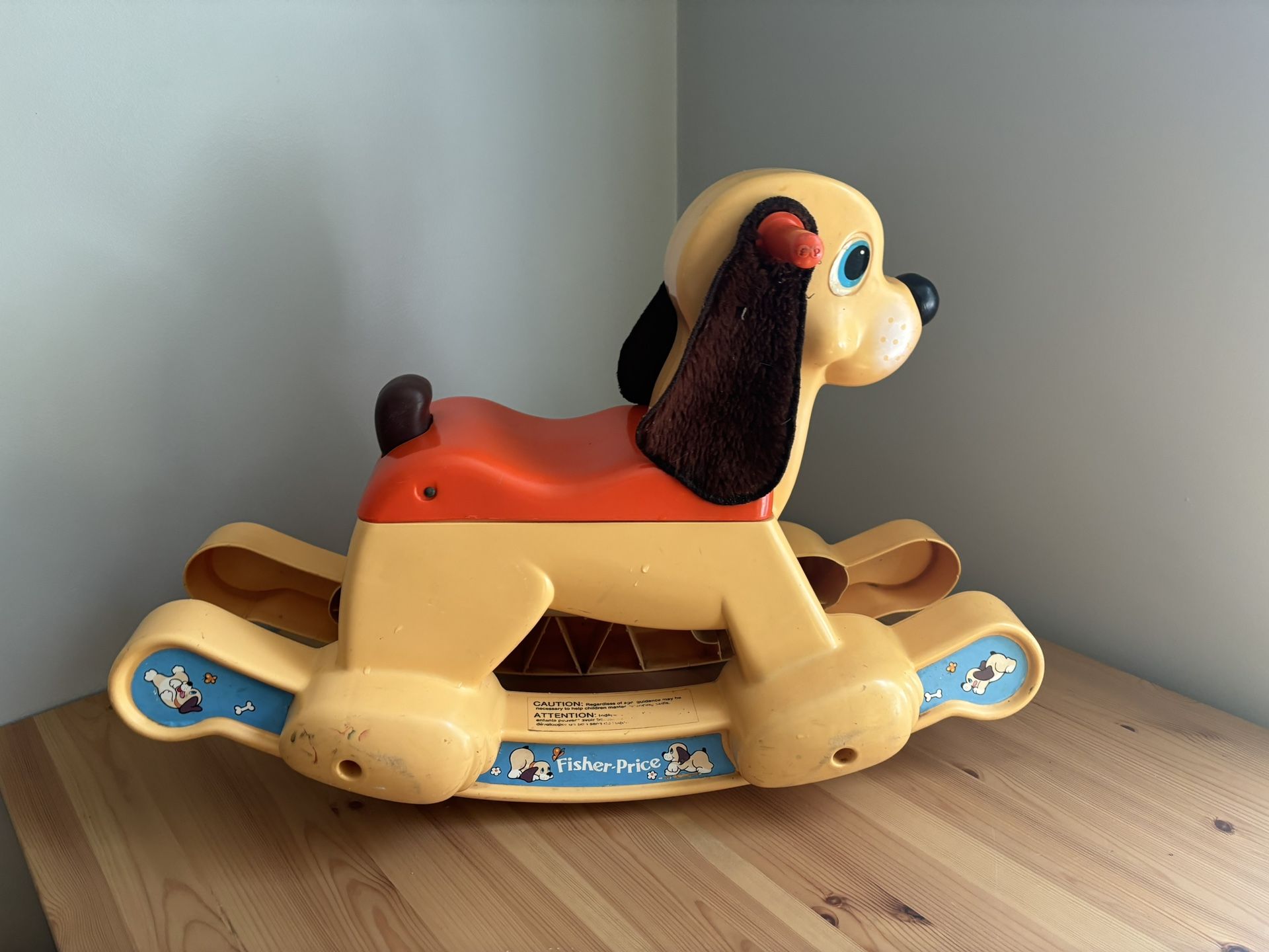 VINTAGE 1983 Fisher Price Rocking Puppy Dog Toddler Toy Ride On Rocker