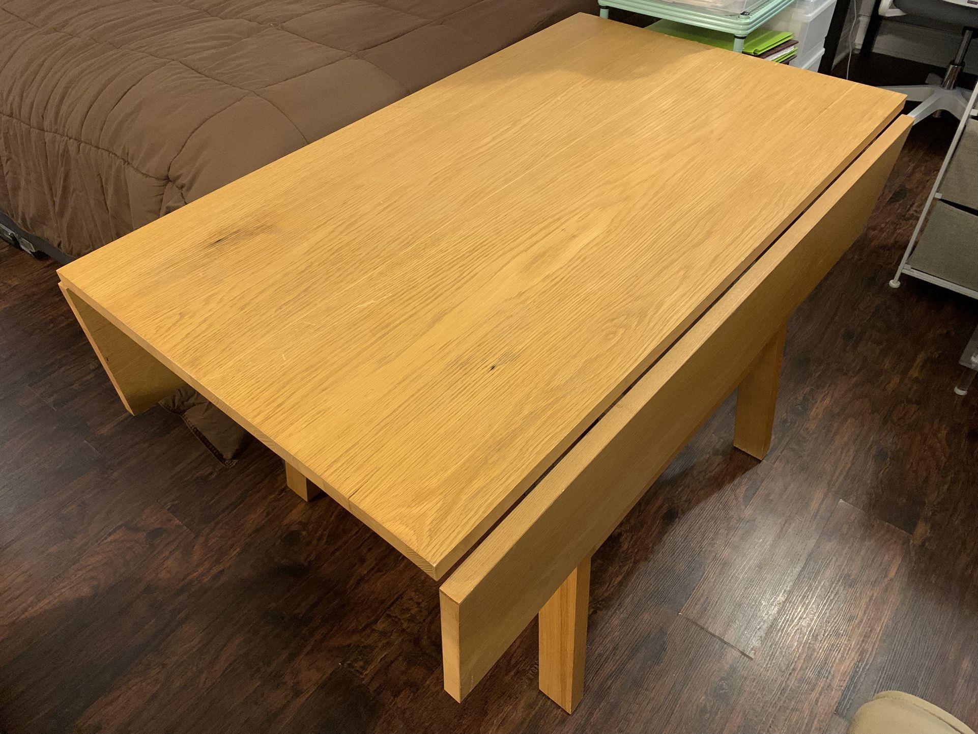 Wood rectangular extendable dining table from Crate & Barrel