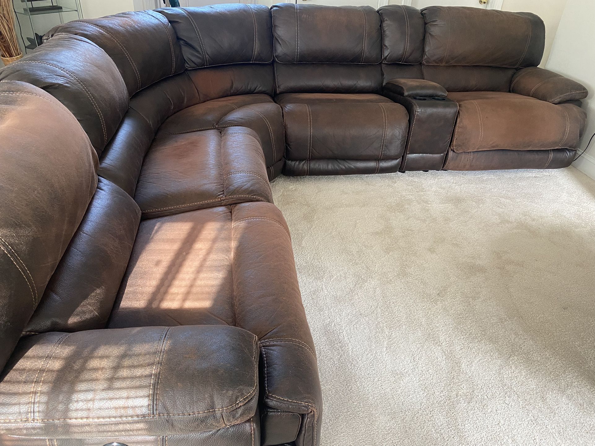 Leather (Faux) Brown Sectional