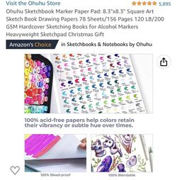 Ohuhu Sketchbook Marker Paper Pad: 8.3x8.3 Square Art Sketch Book Drawing  Papers 78 Sheets/156 Pages 120 LB/200 GSM Hardcover Sketching Books for  Alcohol Markers Heavyweight Sketchpad Christmas Gift 8.3 x 8.3