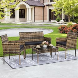 Brand New 4 Pieces Patio Furniture Set, Outdoor Conversation Set
