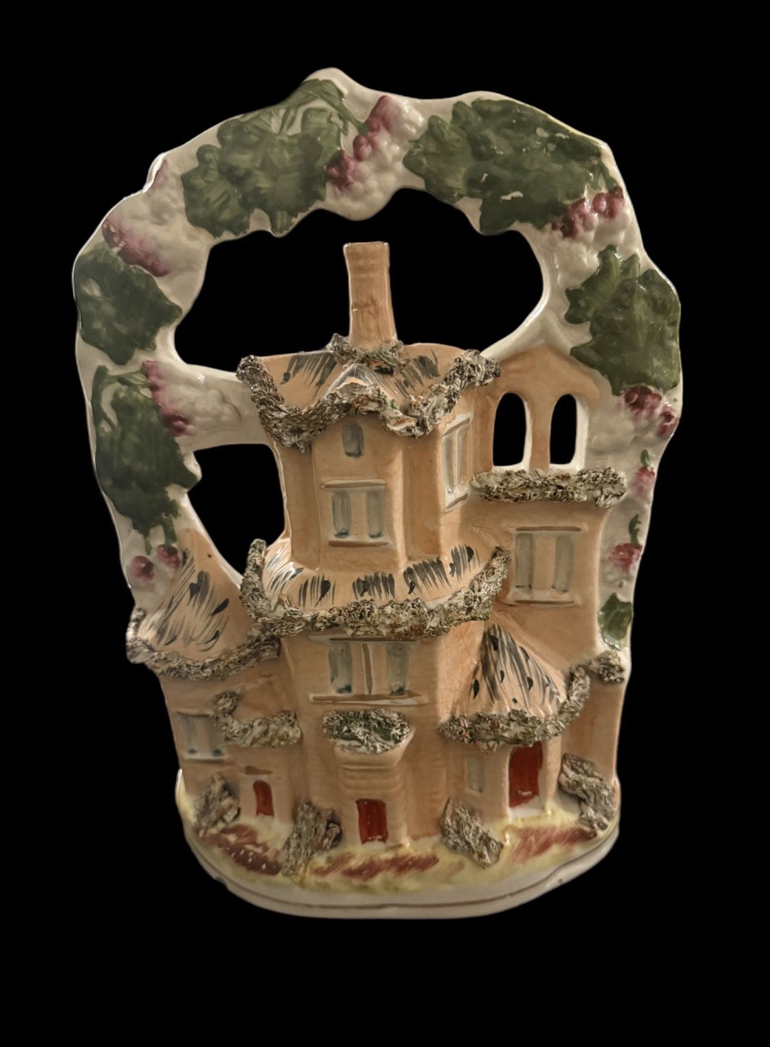 Staffordshire Antique Cottage House 19th Century Porcelain England Hand Painted