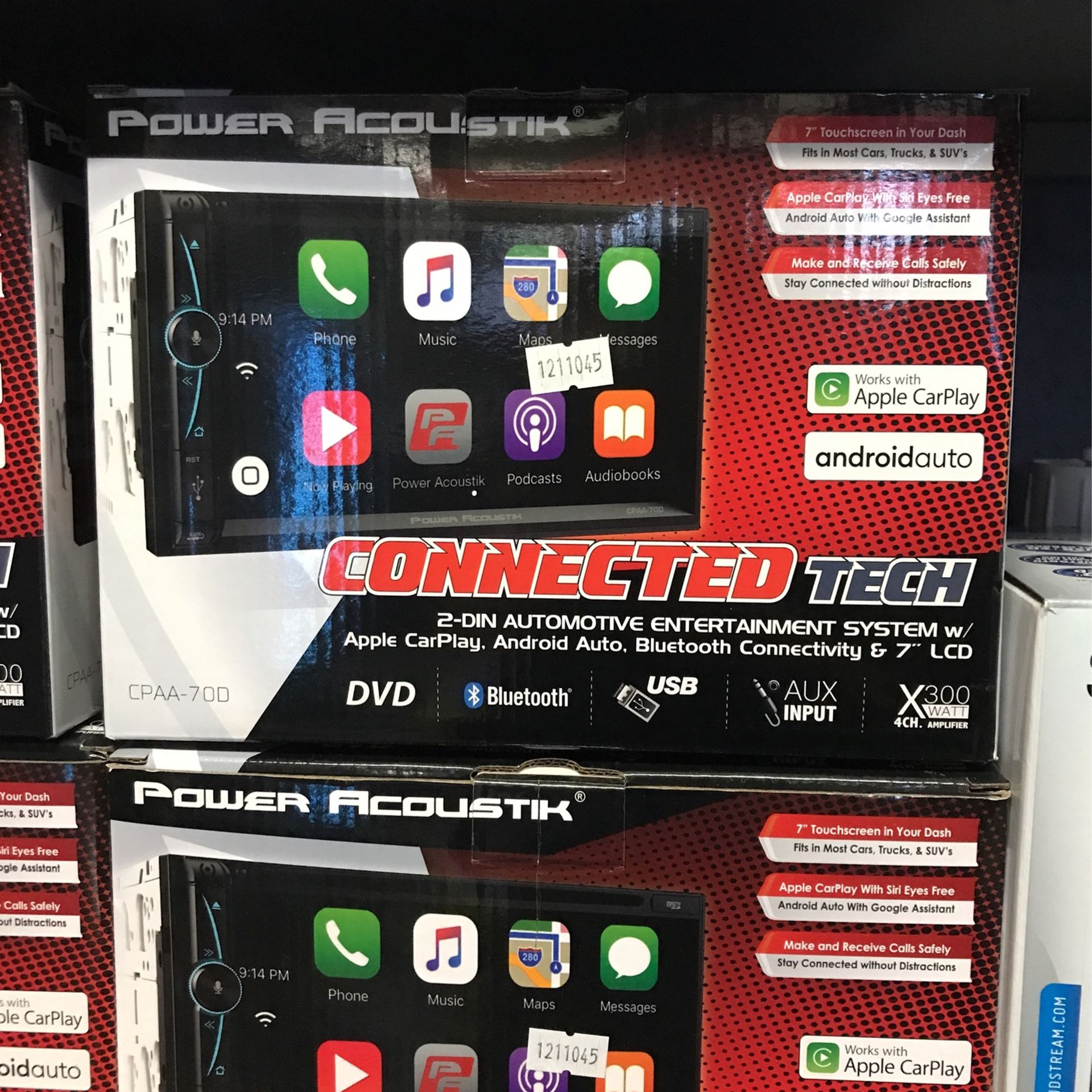 Power Acoustik Apple CarPlay And Android Auto Stereo With Dvd