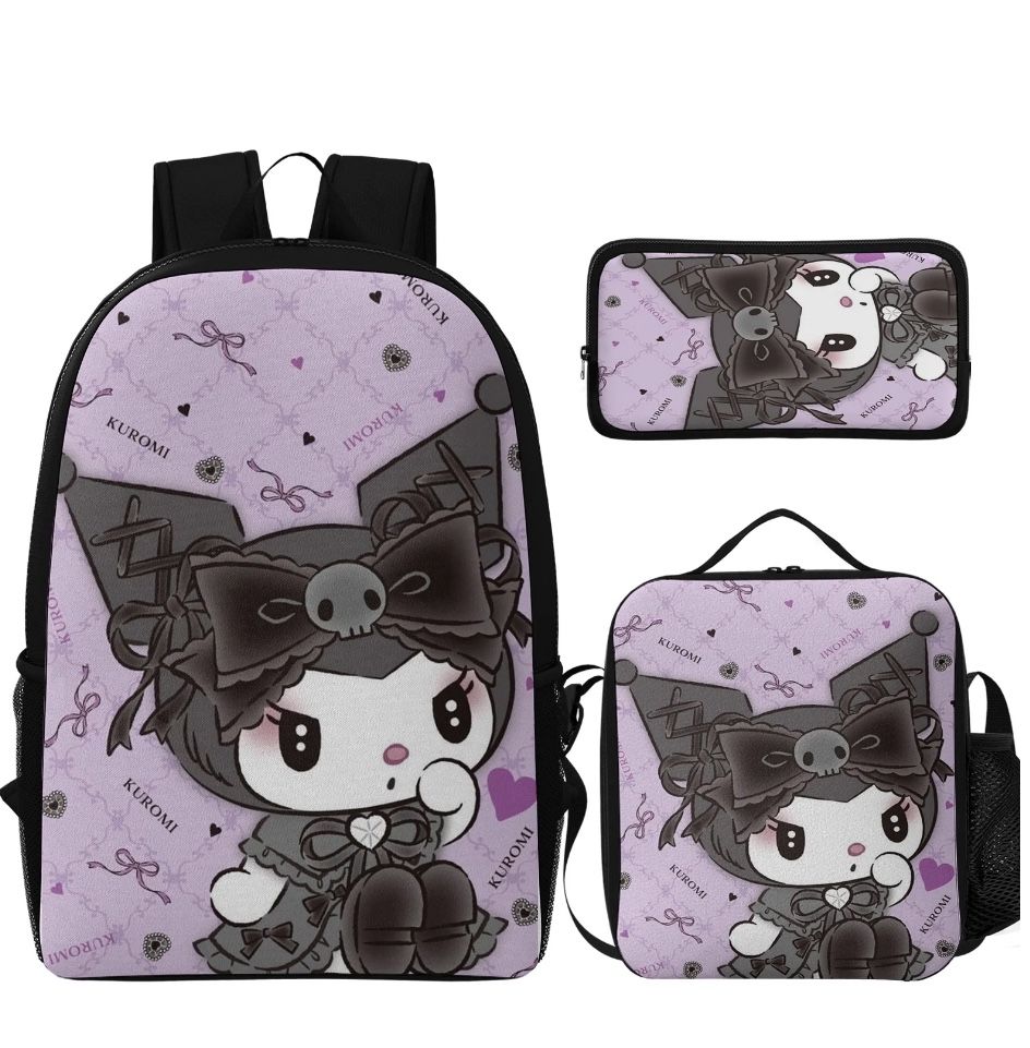 3pc Kuromi Backpack